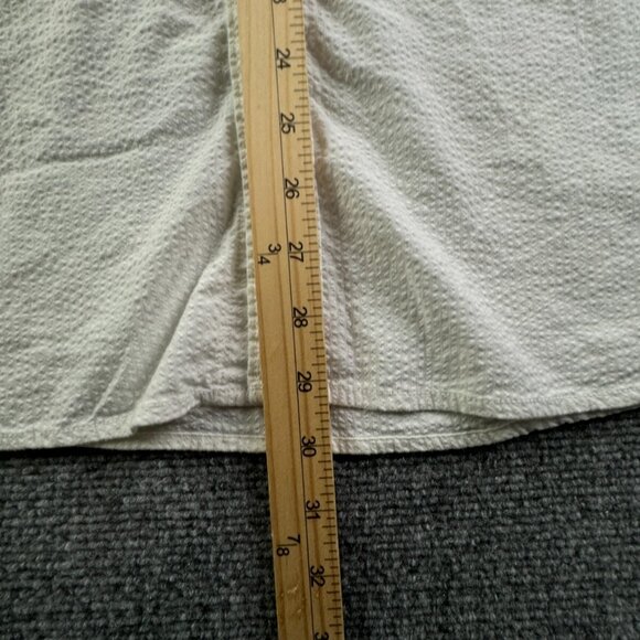 Tommy Bahama Large White Short Sleeve Button Up Shirt Textured Cotton Blend - Picture 4 of 12